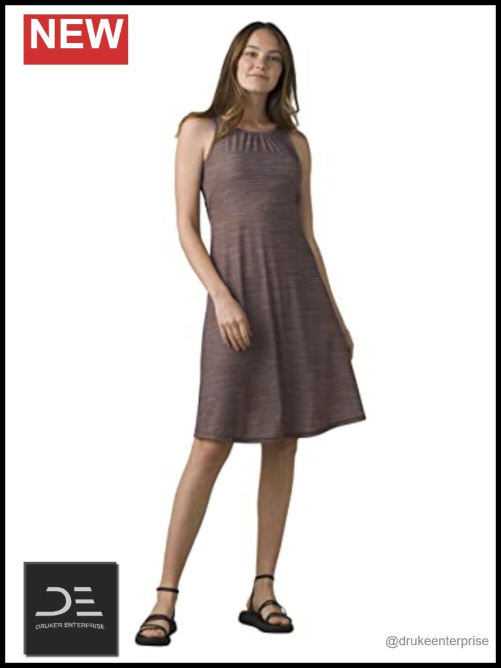 prAna Skypath Dress A-Line Scoop Neck Sleeveless Knee-Length Hiking Casual